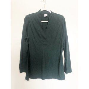 Cabi Women's Dark Green V-Neck Long sleeve Top L